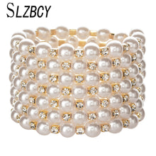 Load image into Gallery viewer, SLZBCY Wide Statement Beaded Bracelets&amp;Bangles for Women