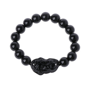Feng Shui Obsidian Stone Beads Bracelet Men Women Unisex