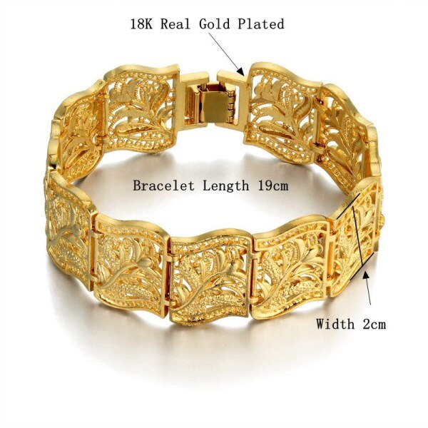 Gold Color Womens Leaf Bracelet Jewelry Wristband