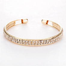 Load image into Gallery viewer, ROMAD 2 Rows Opening Bracelets Women Crystal Rhinestone