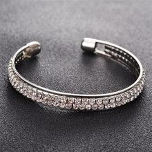 Load image into Gallery viewer, ROMAD 2 Rows Opening Bracelets Women Crystal Rhinestone