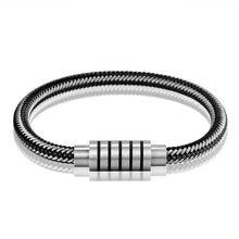 Load image into Gallery viewer, 2019 NEW Black/White Braided Steel Wire Bracelet Women Gay Simple