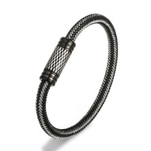 Load image into Gallery viewer, 2019 NEW Black/White Braided Steel Wire Bracelet Women Gay Simple