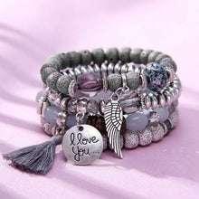 Load image into Gallery viewer, 4pcs/set wings heart alloy pendant beads bohemian